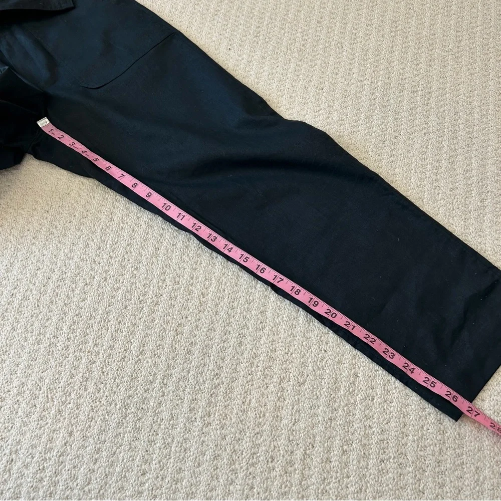 Banana Republic Black Linen Blend Belted Utility Pants